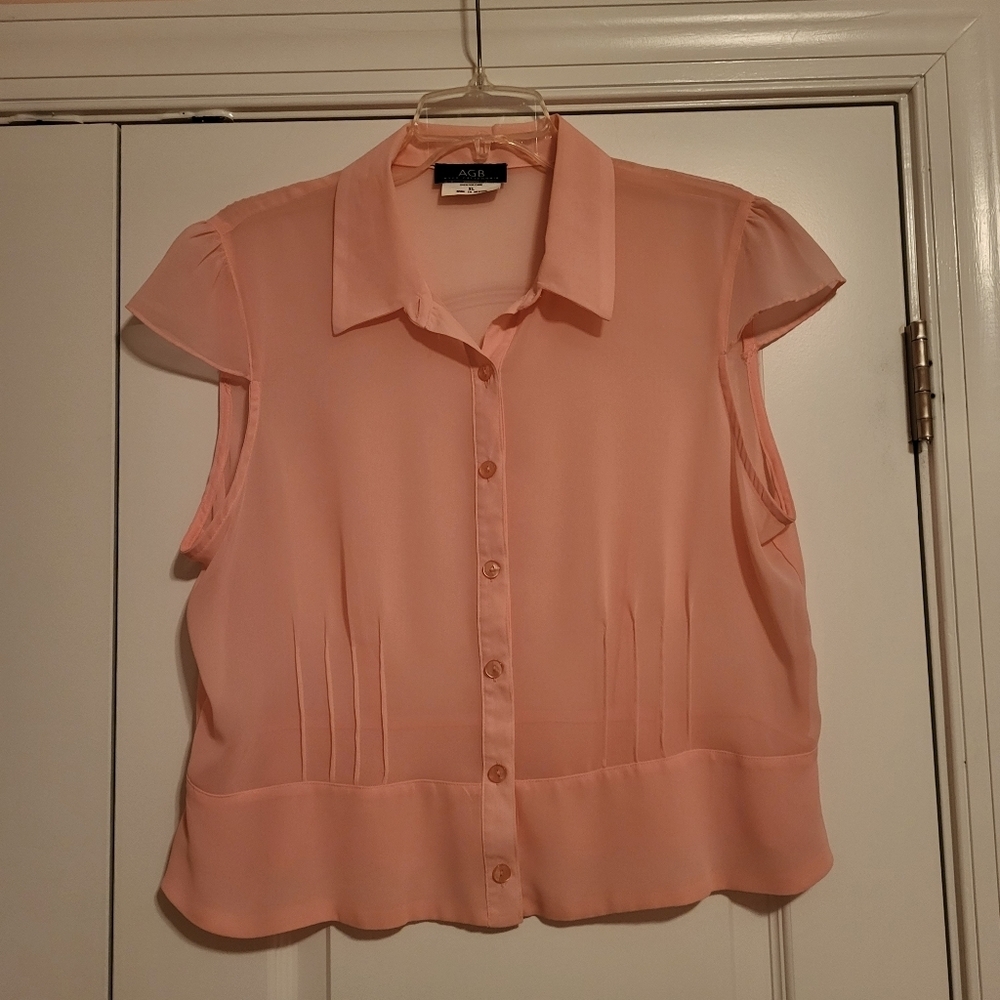 Sheer pale pink blouse